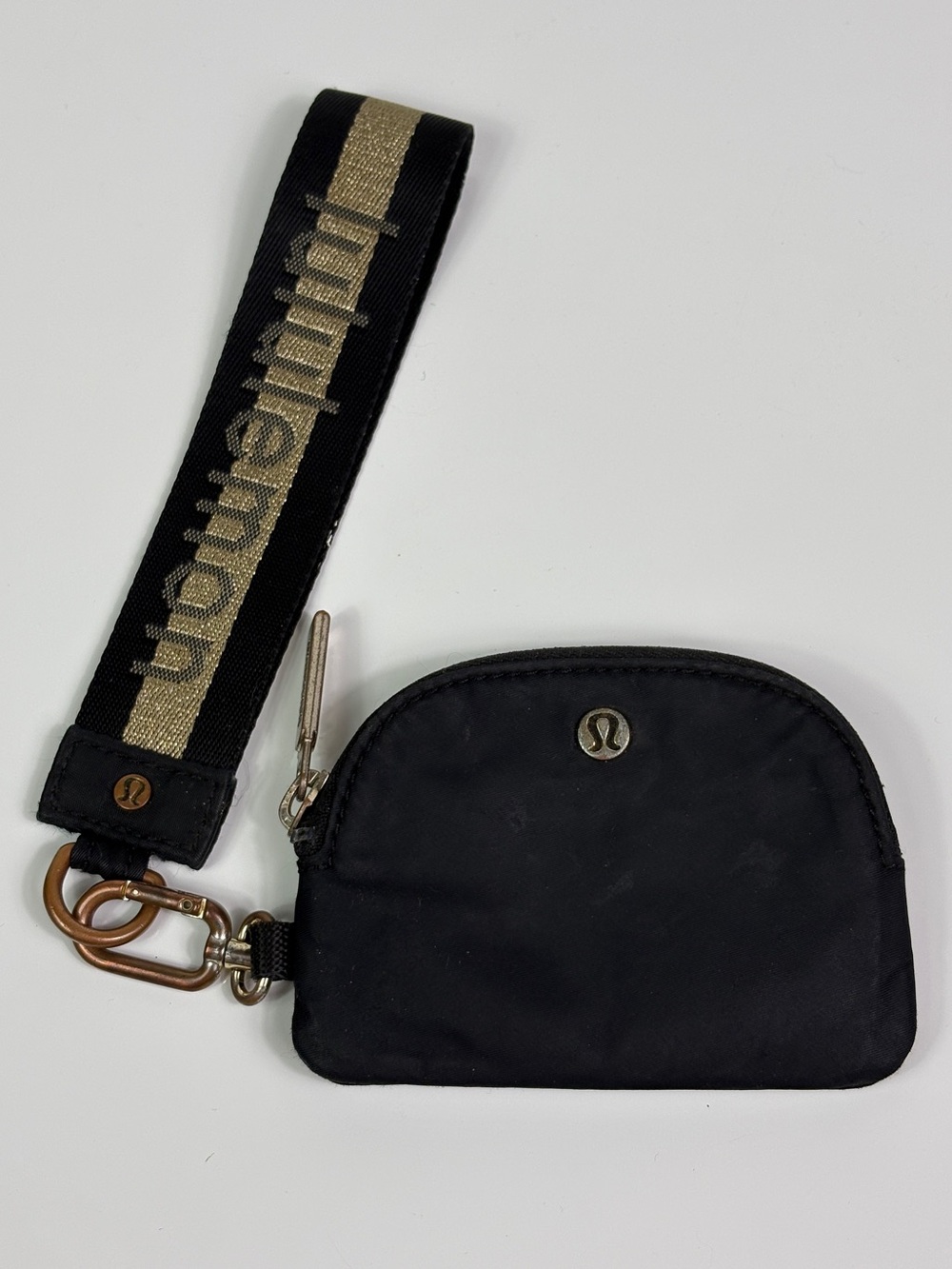 Lululemon - Black/Gold Pouch Wristlet & Key Ring
